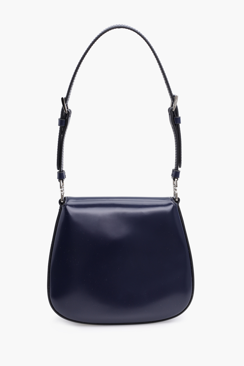 PRADA Cleo Flap Shoulder Bag in Baltic Blue Brushed Leather 1