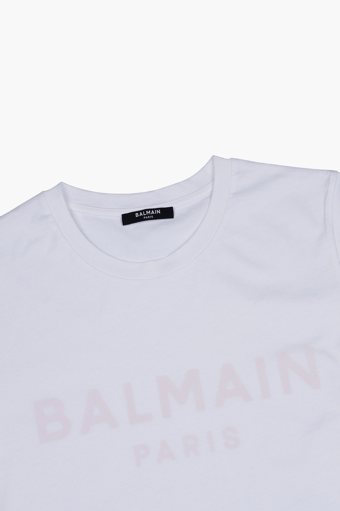 BALMAIN Women Balmain Paris Logo T-Shirt in White/Pink 2