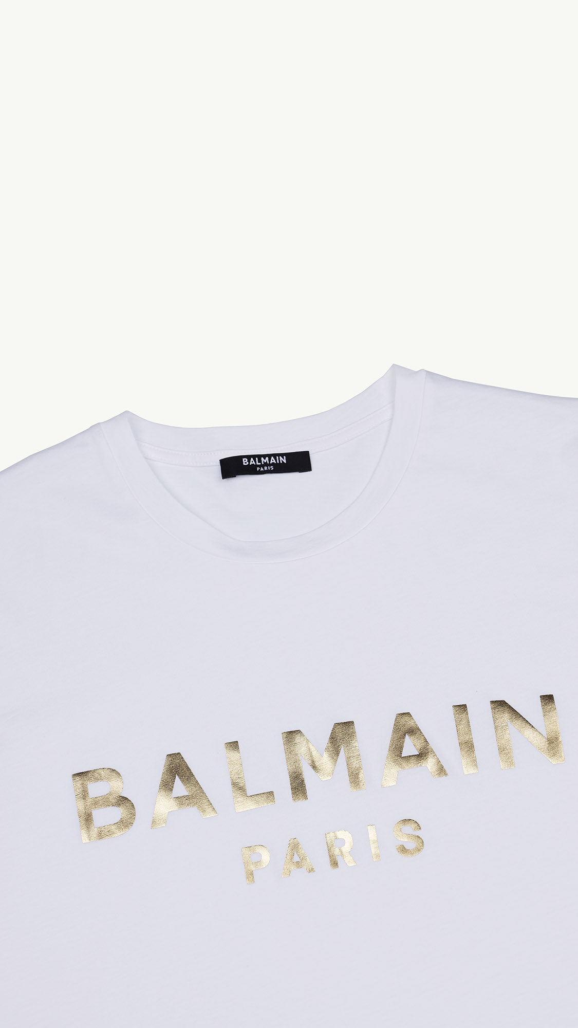 BALMAIN Women Balmain Paris Metallic Logo T-Shirt in White/Gold 2