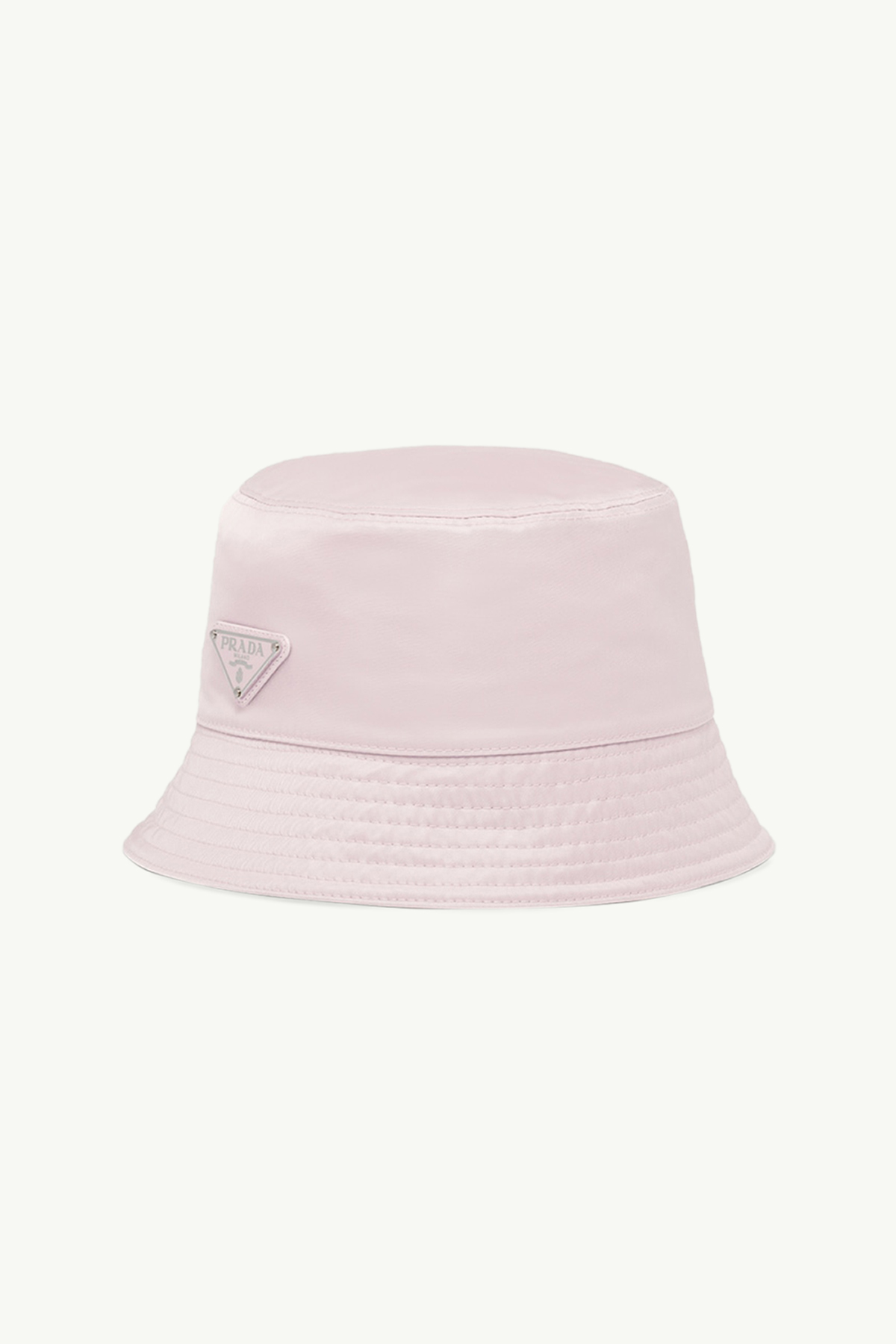 Prada Triangle Logo Bucket Hat in Alabaster Pink Re-Nylon 2