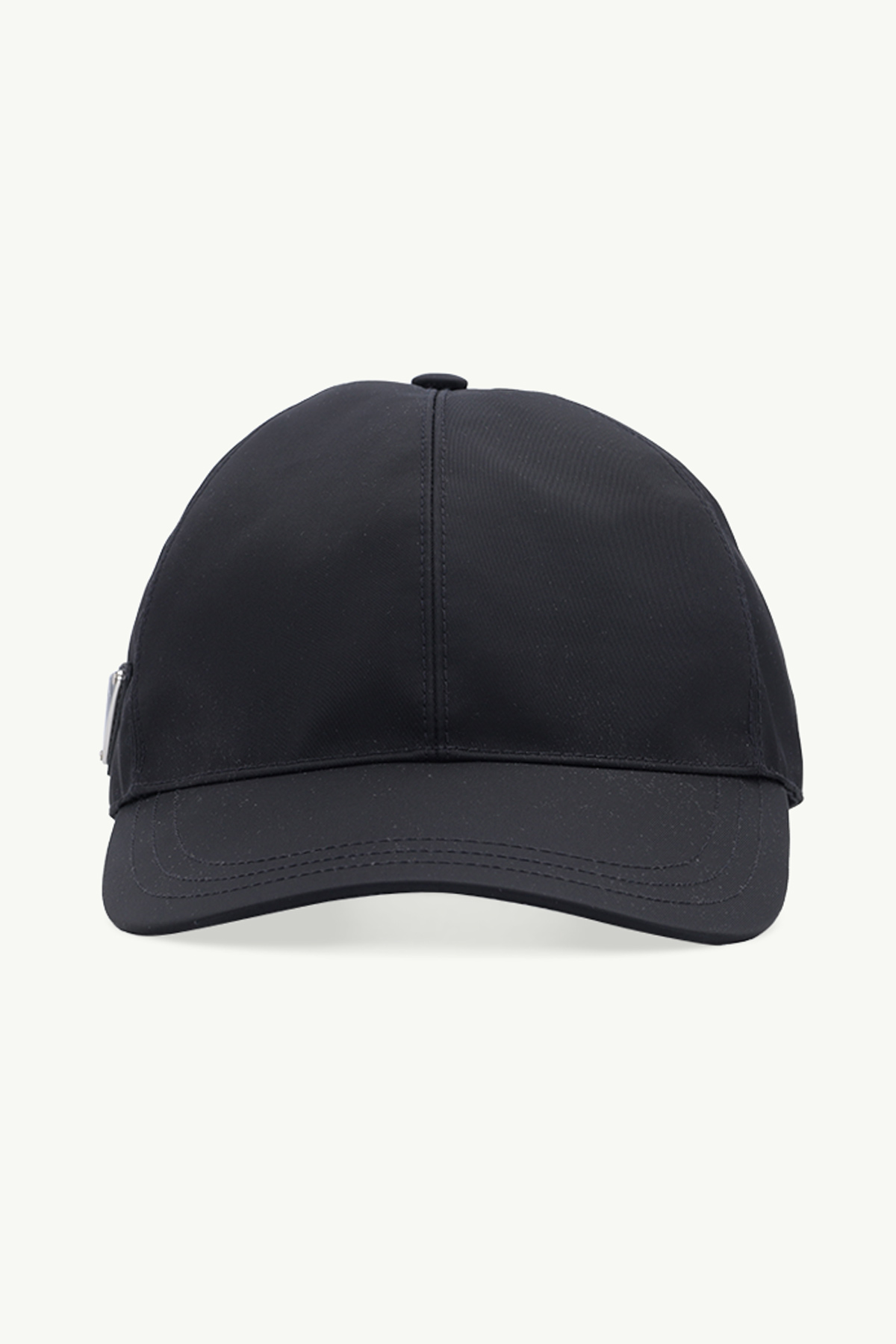 PRADA Triangle Logo Baseball Cap in Black Re-Nylon with Cotton Lining 0