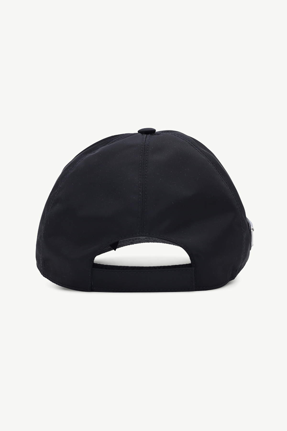 PRADA Triangle Logo Baseball Cap in Black Re-Nylon with Cotton Lining 1