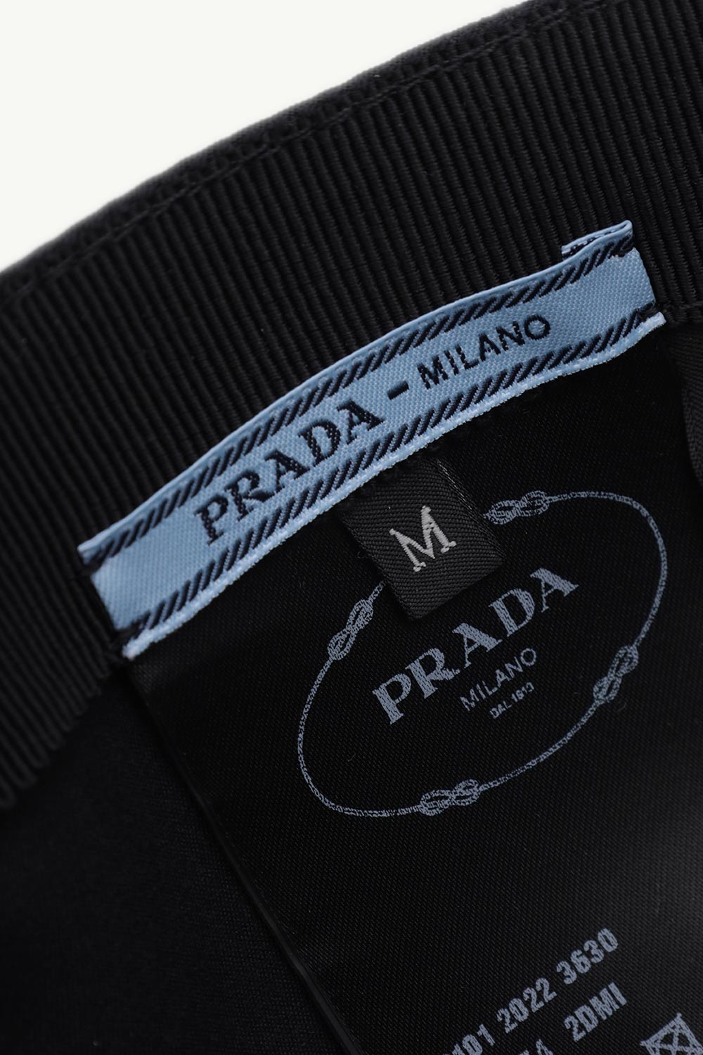 PRADA Triangle Logo Baseball Cap in Black Re-Nylon with Cotton Lining 3