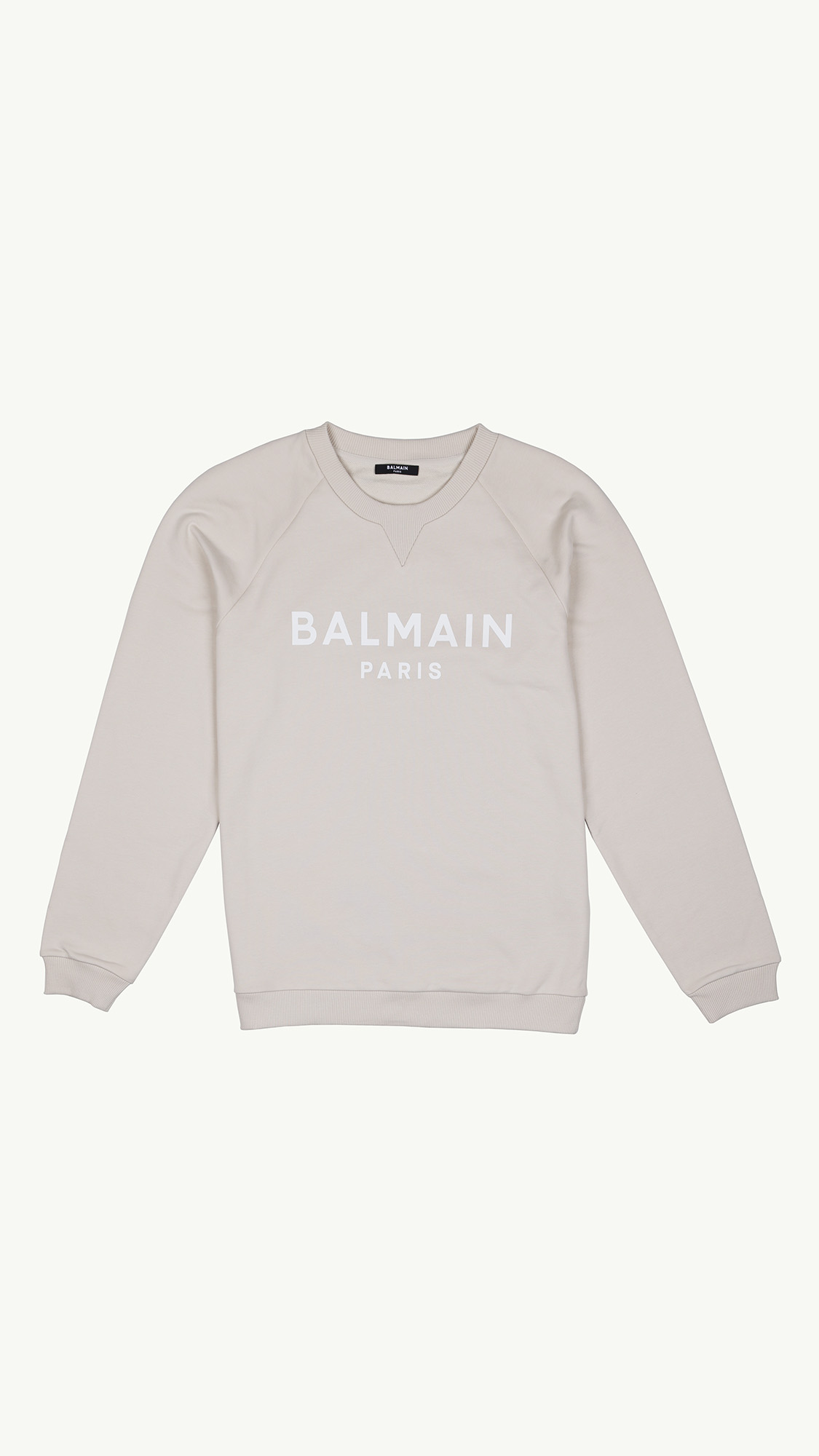 BALMAIN Women Balmain Paris Flocked Logo Sweatshirt in Beige/White 0
