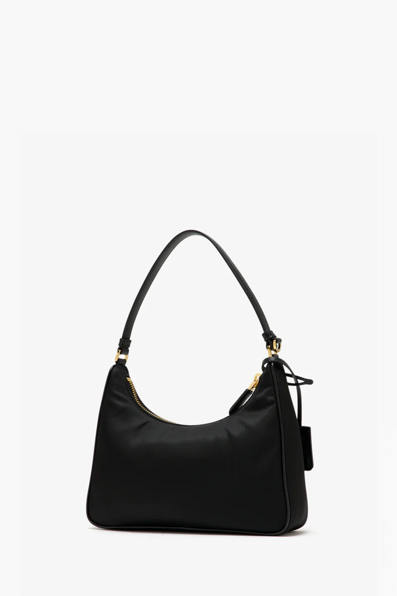 PRADA Mini Re-Edition 2005 Shoulder Bag in Black Re-Nylon and Saffiano Leather 1