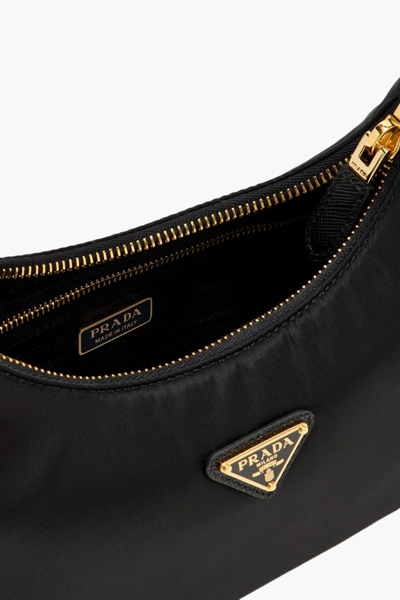PRADA Mini Re-Edition 2005 Shoulder Bag in Black Re-Nylon and Saffiano Leather 2