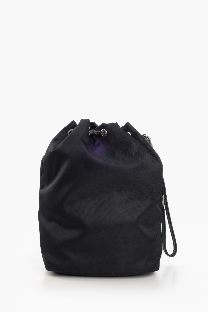 PRADA Triangle Logo Pouch in Black Re-Nylon 2