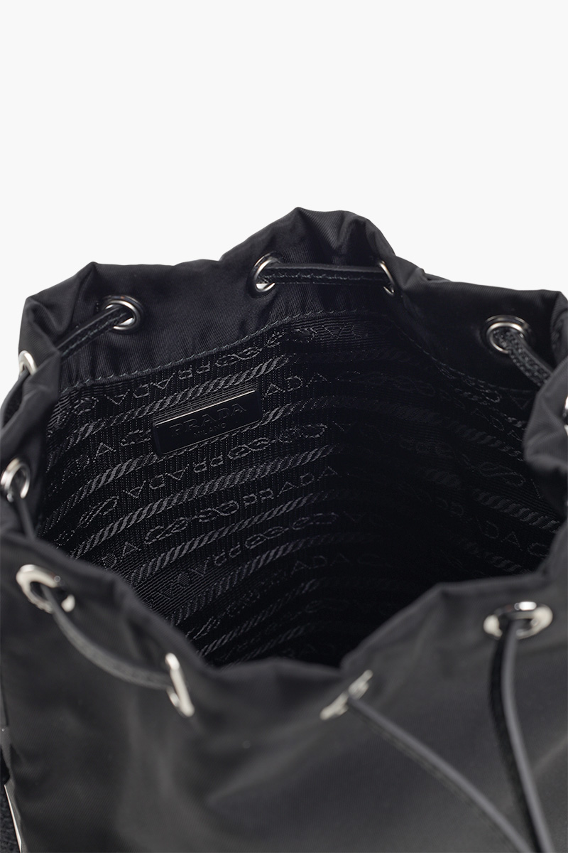 PRADA Triangle Logo Pouch in Black Re-Nylon 3