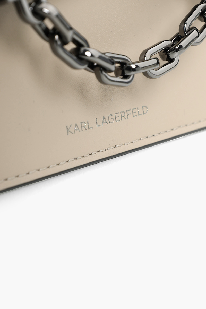 KARL LAGERFELD Mini K/Karl Seven Chain Shoulder Bag in Desert Leather 3