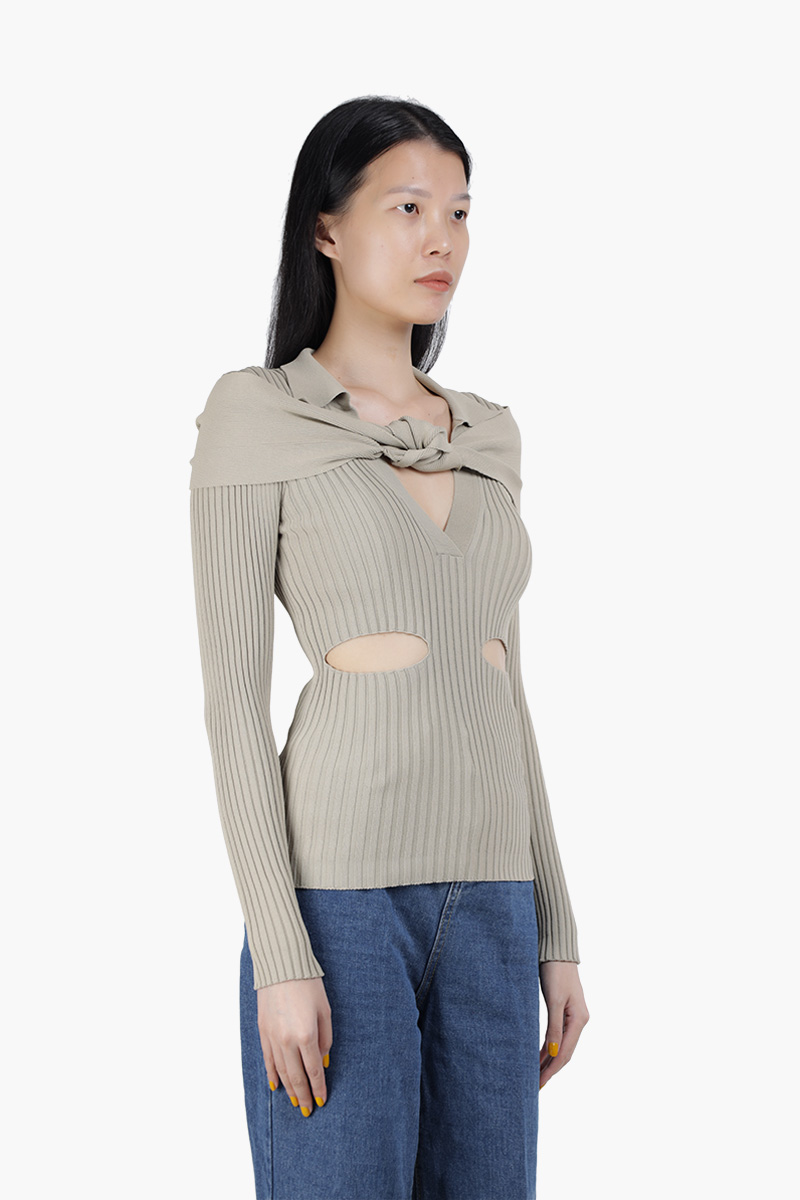 JACQUEMUS Women La Maille Asco Jumper in Beige 2