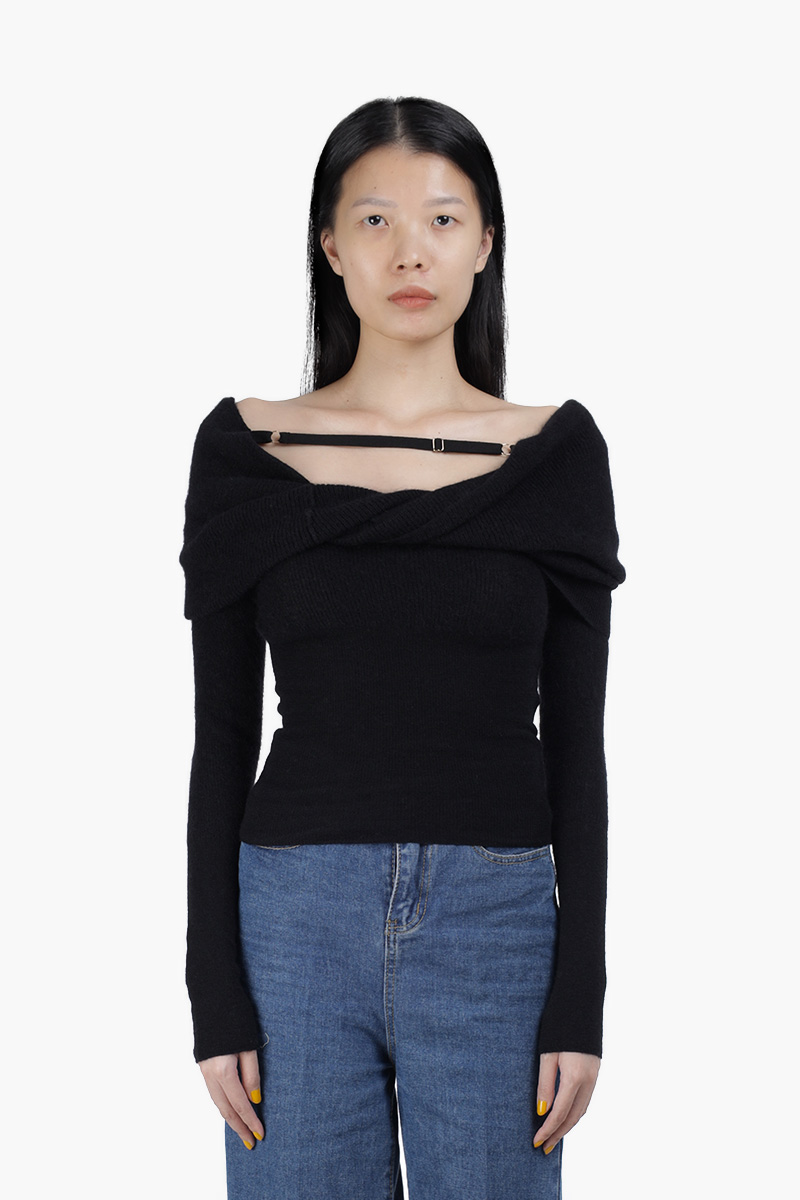 JACQUEMUS Women La Maille Ascua Top in Black 0