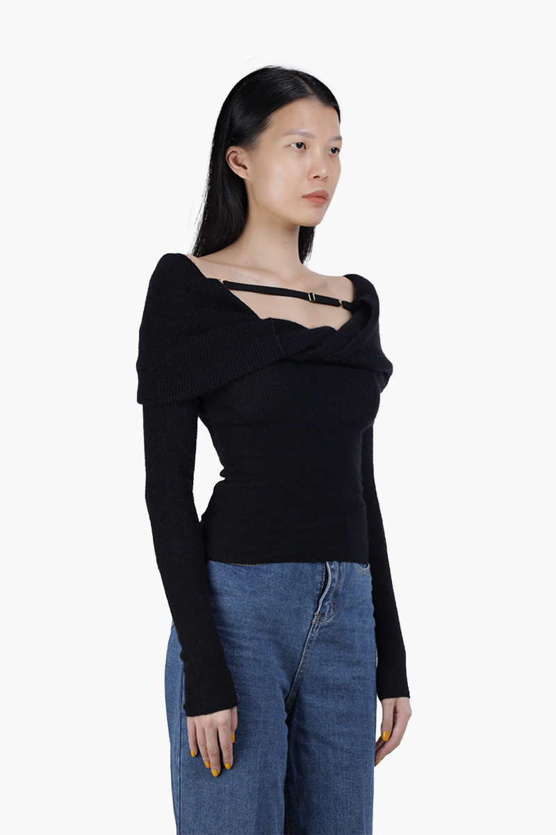 JACQUEMUS Women La Maille Ascua Top in Black 2