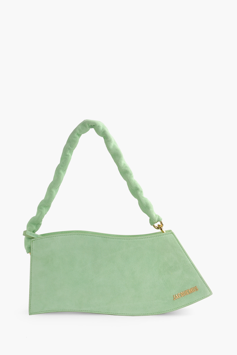 JACQUEMUS La Vague Bag in Light Green Suede 0