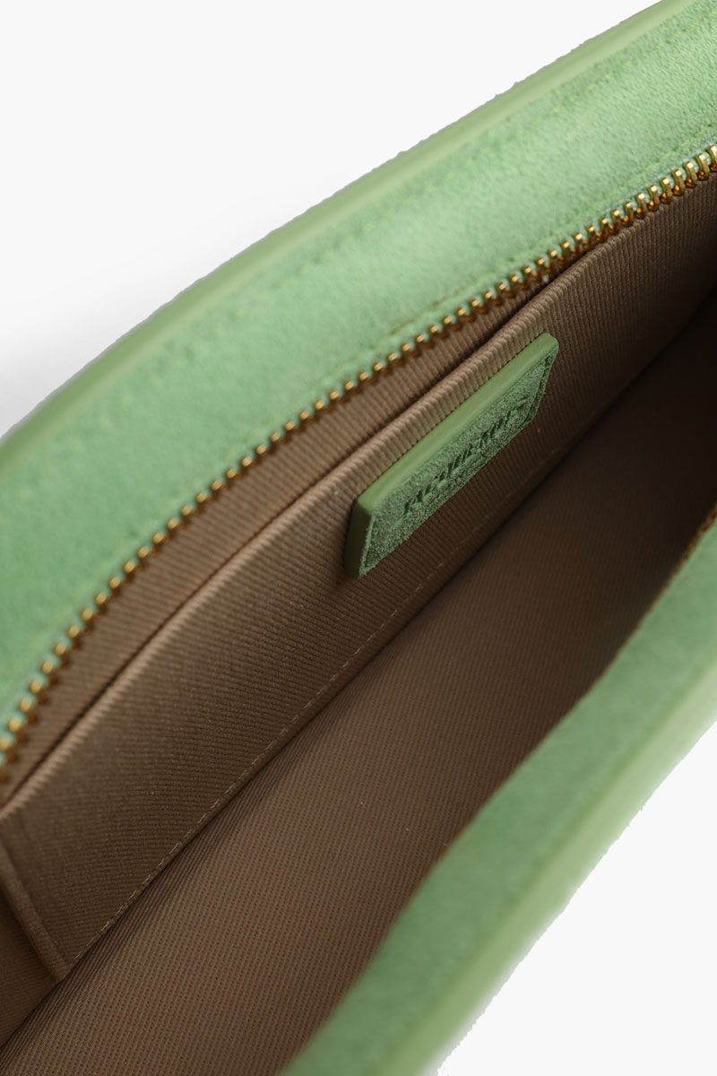 JACQUEMUS La Vague Bag in Light Green Suede 3