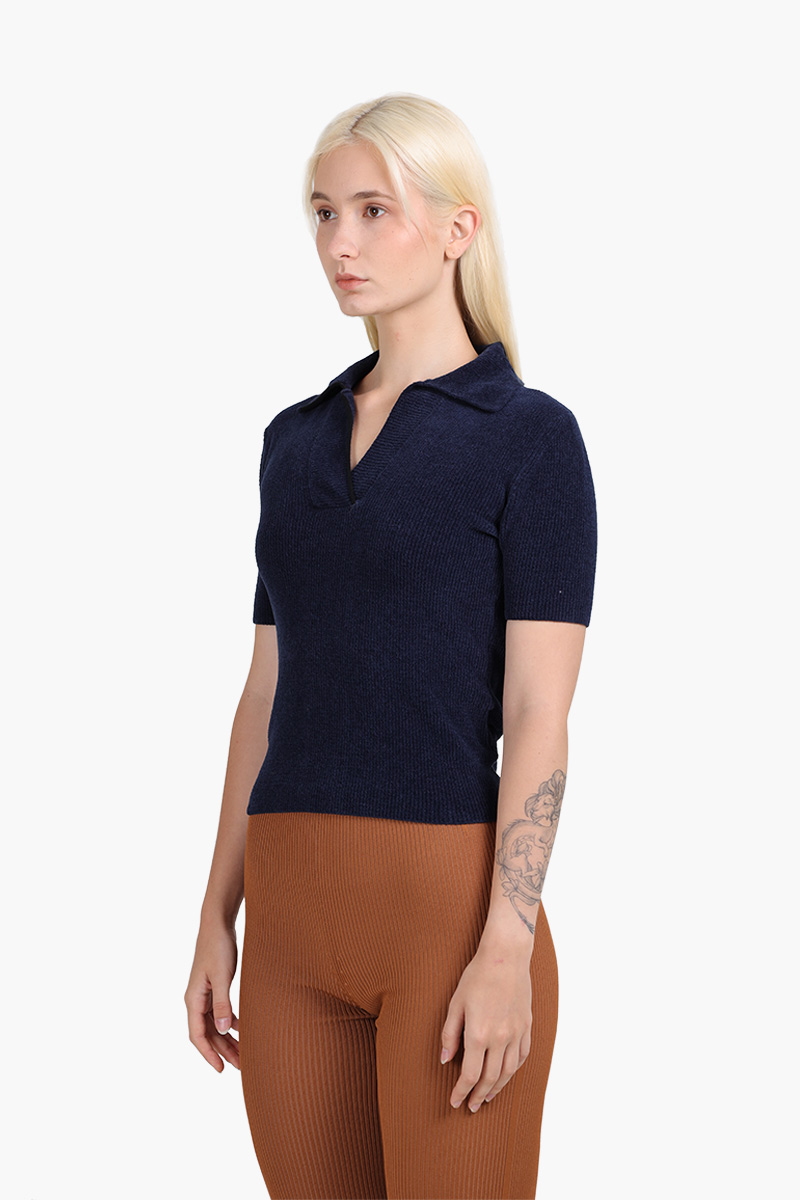 JACQUEMUS Women Le Polo Bagnu in Navy 2