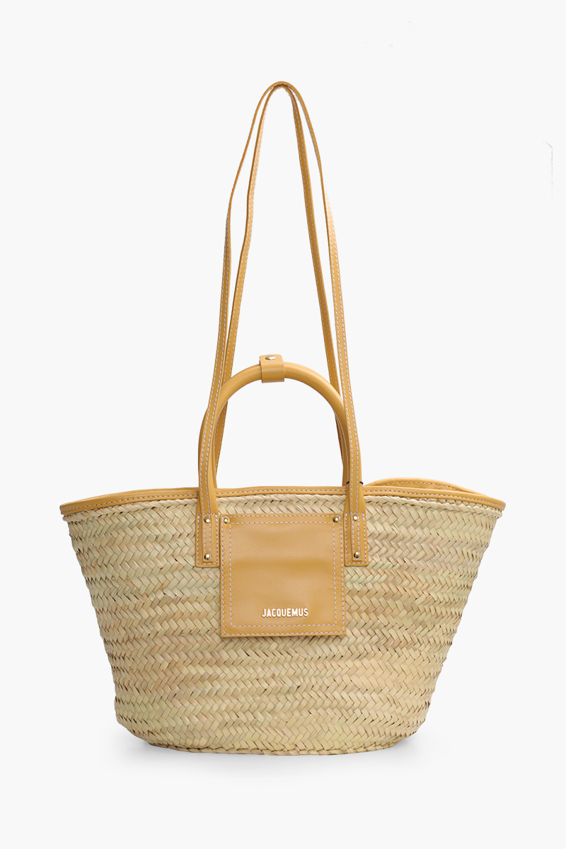 JACQUEMUS Le Panier Soli Basket Bag in Dark Yellow Smooth Leather 0