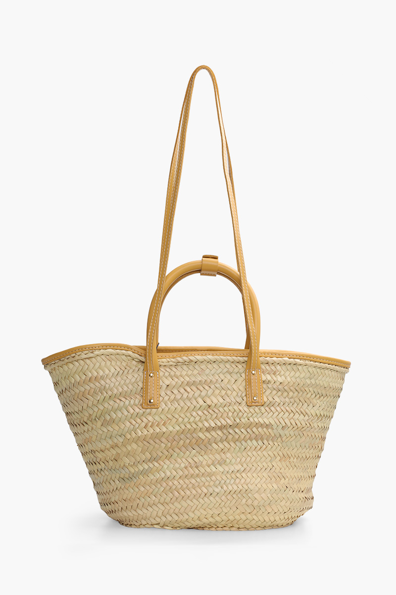 JACQUEMUS Le Panier Soli Basket Bag in Dark Yellow Smooth Leather 1