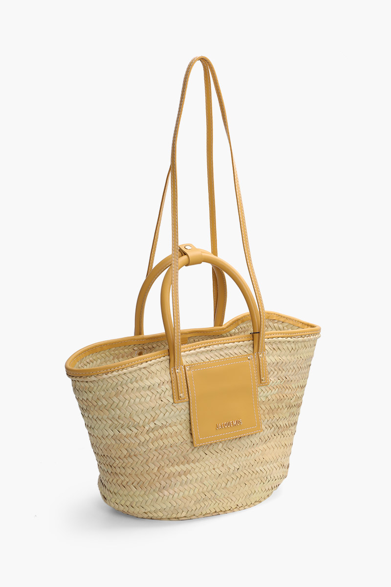 JACQUEMUS Le Panier Soli Basket Bag in Dark Yellow Smooth Leather 2