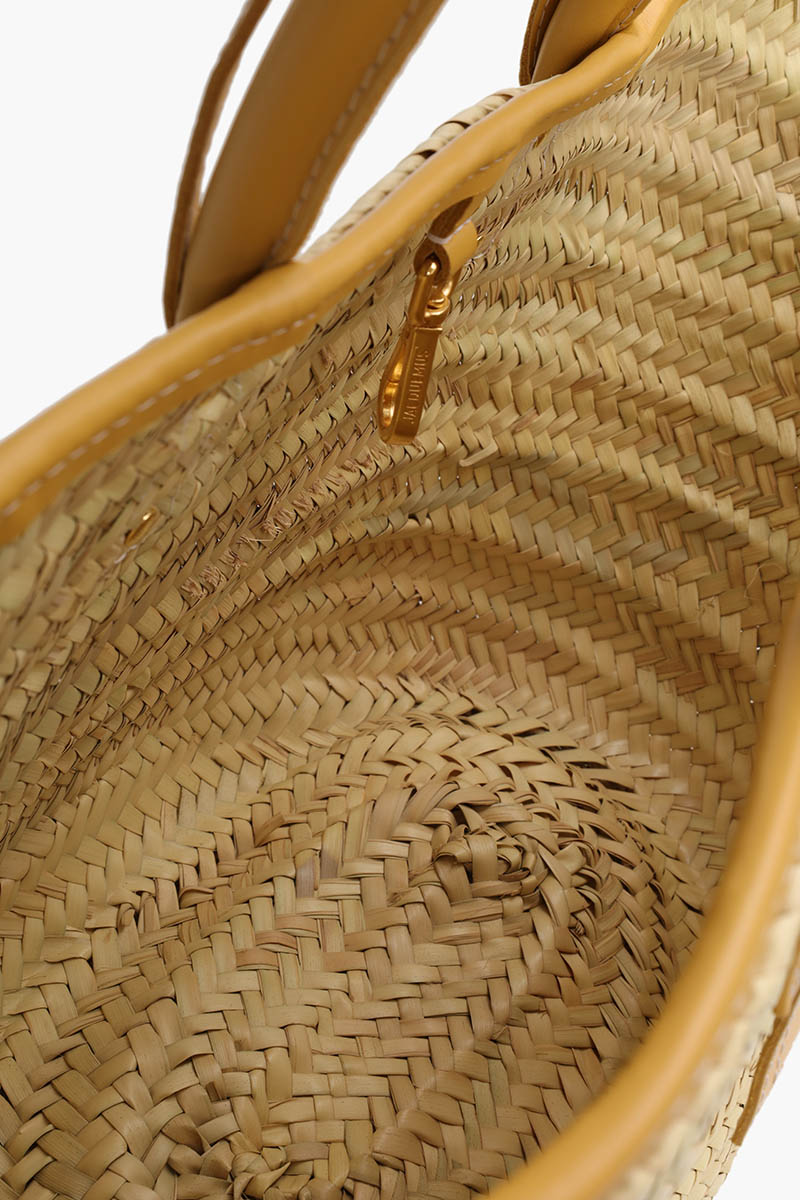 JACQUEMUS Le Panier Soli Basket Bag in Dark Yellow Smooth Leather 3