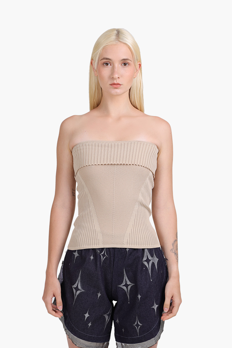 JACQUEMUS Women La Maille Lucca Tube Top in Beige 0