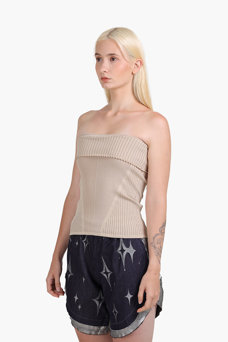 JACQUEMUS Women La Maille Lucca Tube Top in Beige 2