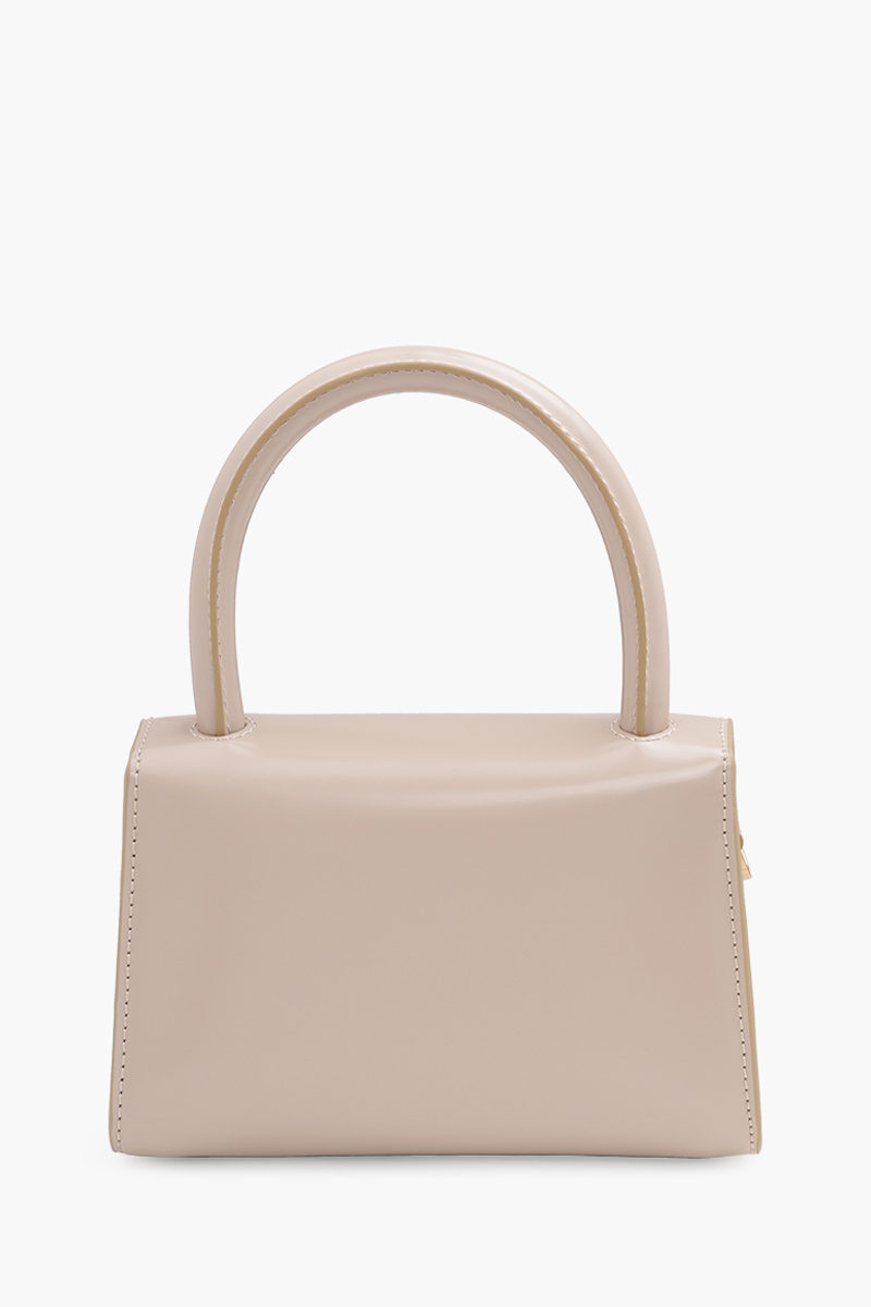 BY FAR The Mini Handbag in Khaki Semi Patent Leather 1