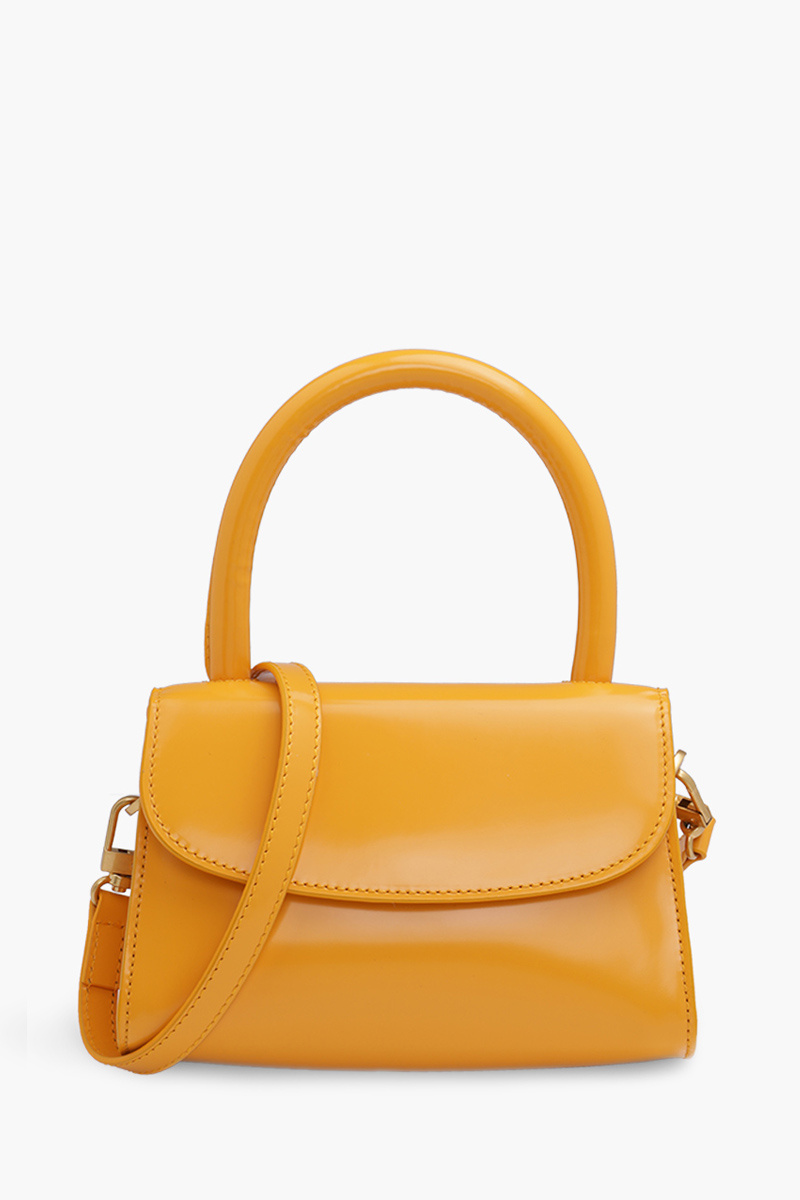 BY FAR The Mini Handbag in Sunflower Semi Patent Leather 0