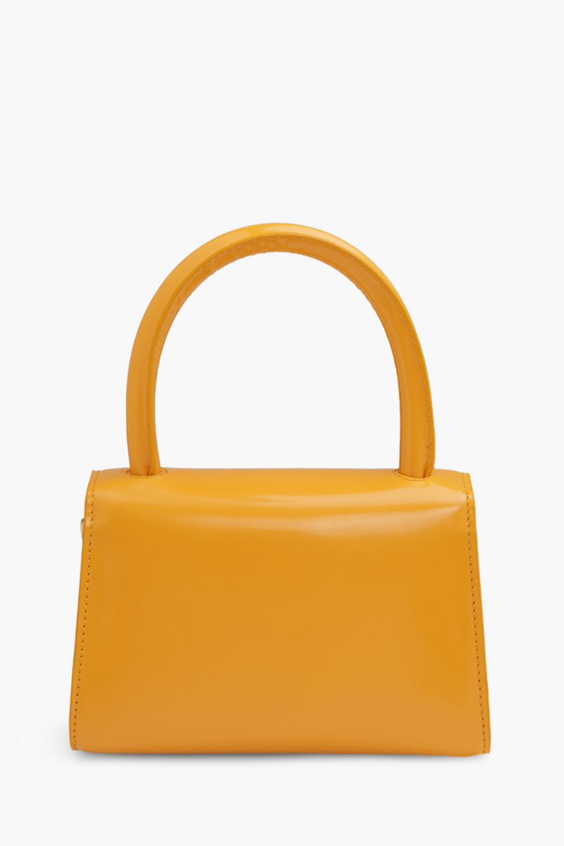 BY FAR The Mini Handbag in Sunflower Semi Patent Leather 1