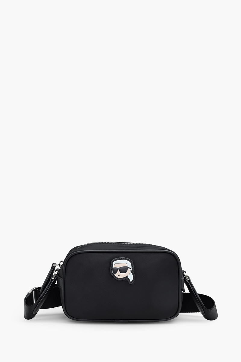 KARL LAGERFELD K/Ikonik 2.0 Camera Bag in Black Nylon 0