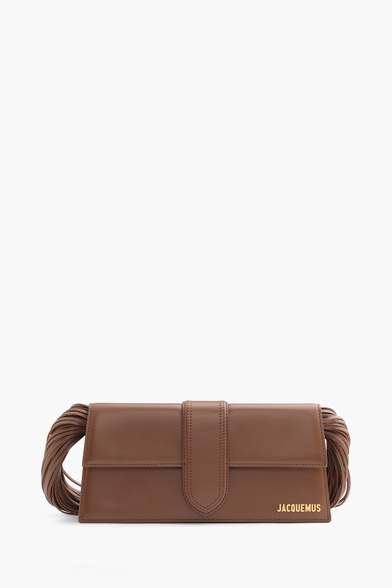 JACQUEMUS Le Bambino Long Ficiu Strand Strap Flap Bag in Brown 0