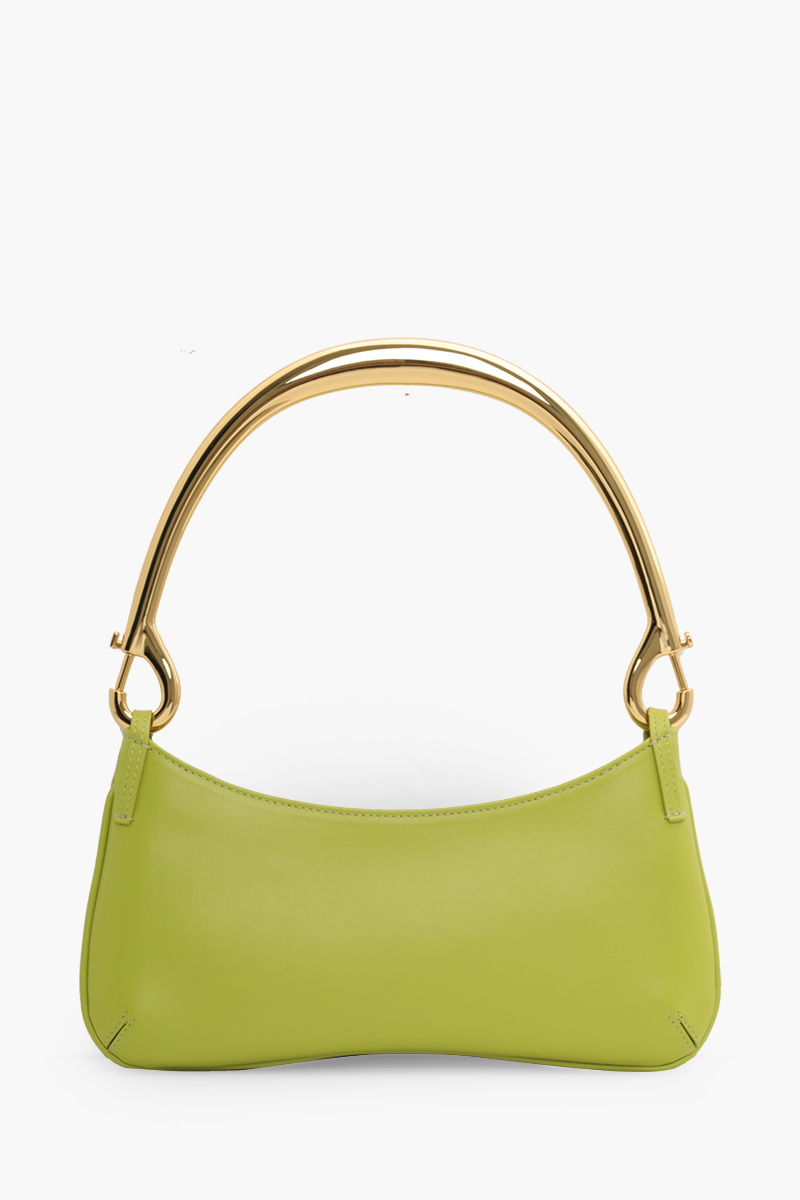 JACQUEMUS Le Bisou Mousqueton Shoulder Bag in Green with Carabiner Strap 1