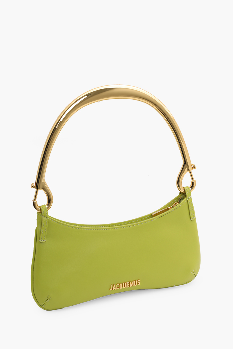 JACQUEMUS Le Bisou Mousqueton Shoulder Bag in Green with Carabiner Strap 2
