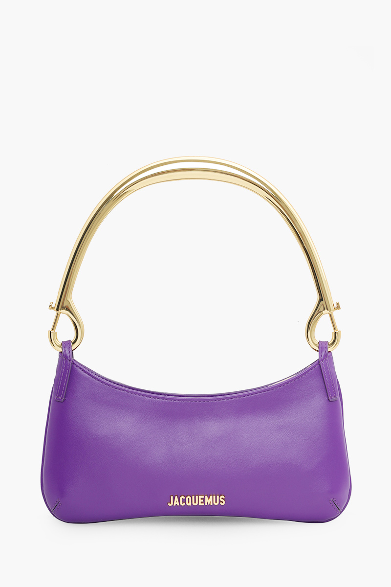 JACQUEMUS Le Bisou Mousqueton Shoulder Bag in Purple with Carabiner Strap 0