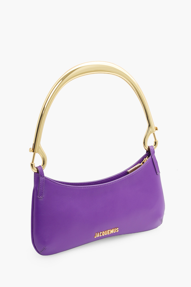 JACQUEMUS Le Bisou Mousqueton Shoulder Bag in Purple with Carabiner Strap 2