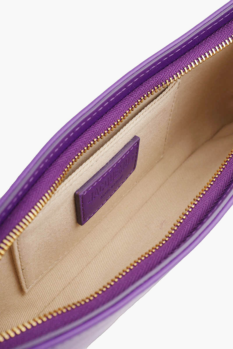 JACQUEMUS Le Bisou Mousqueton Shoulder Bag in Purple with Carabiner Strap 3
