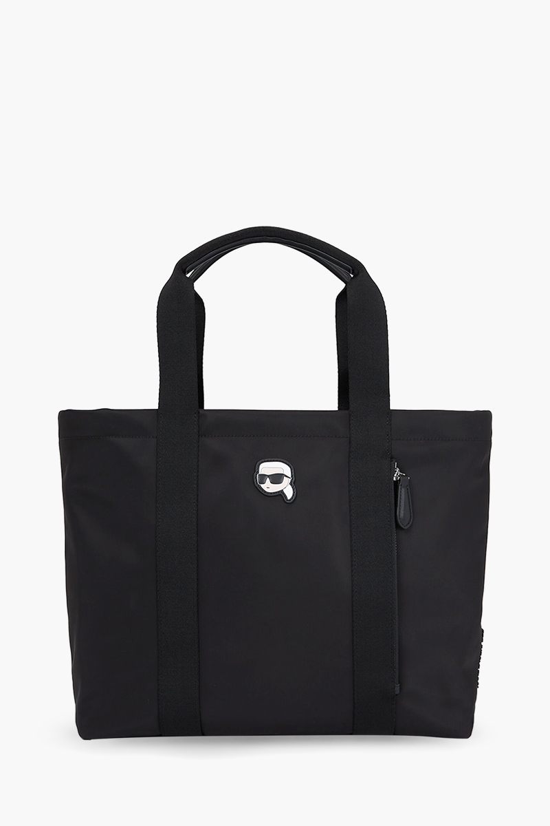 KARL LAGERFELD K/Ikonik 2.0 Large Zip-Top TOte Bag in Black Nylon 0