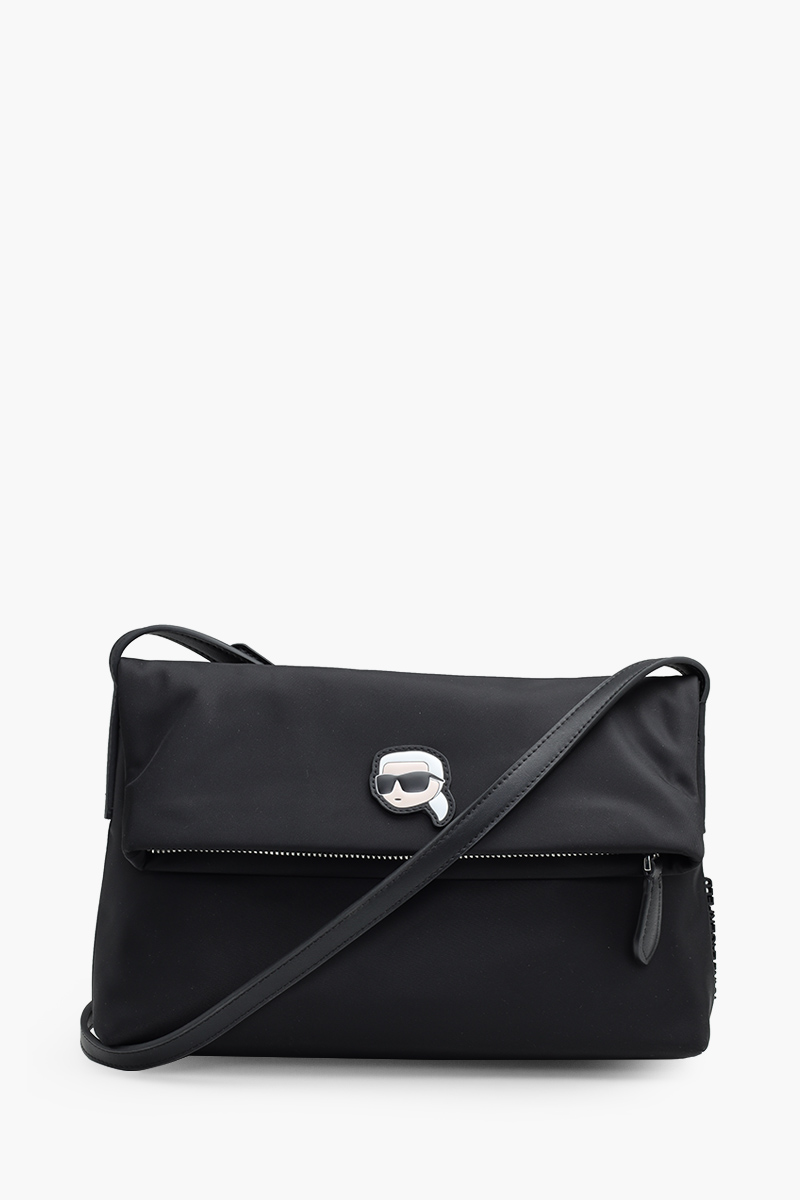 KARL LAGERFELD K/Ikonik 2.0 Folded Crossbody Bag in Black Nylon 0