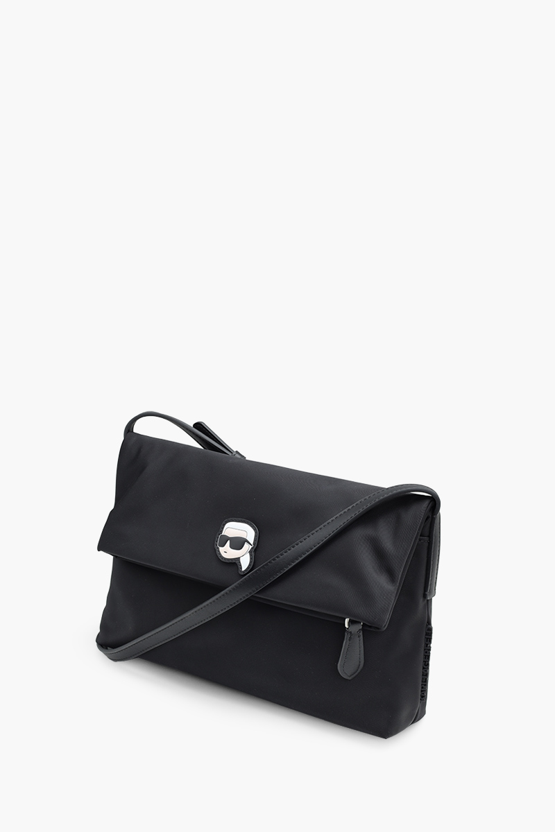 KARL LAGERFELD K/Ikonik 2.0 Folded Crossbody Bag in Black Nylon 2