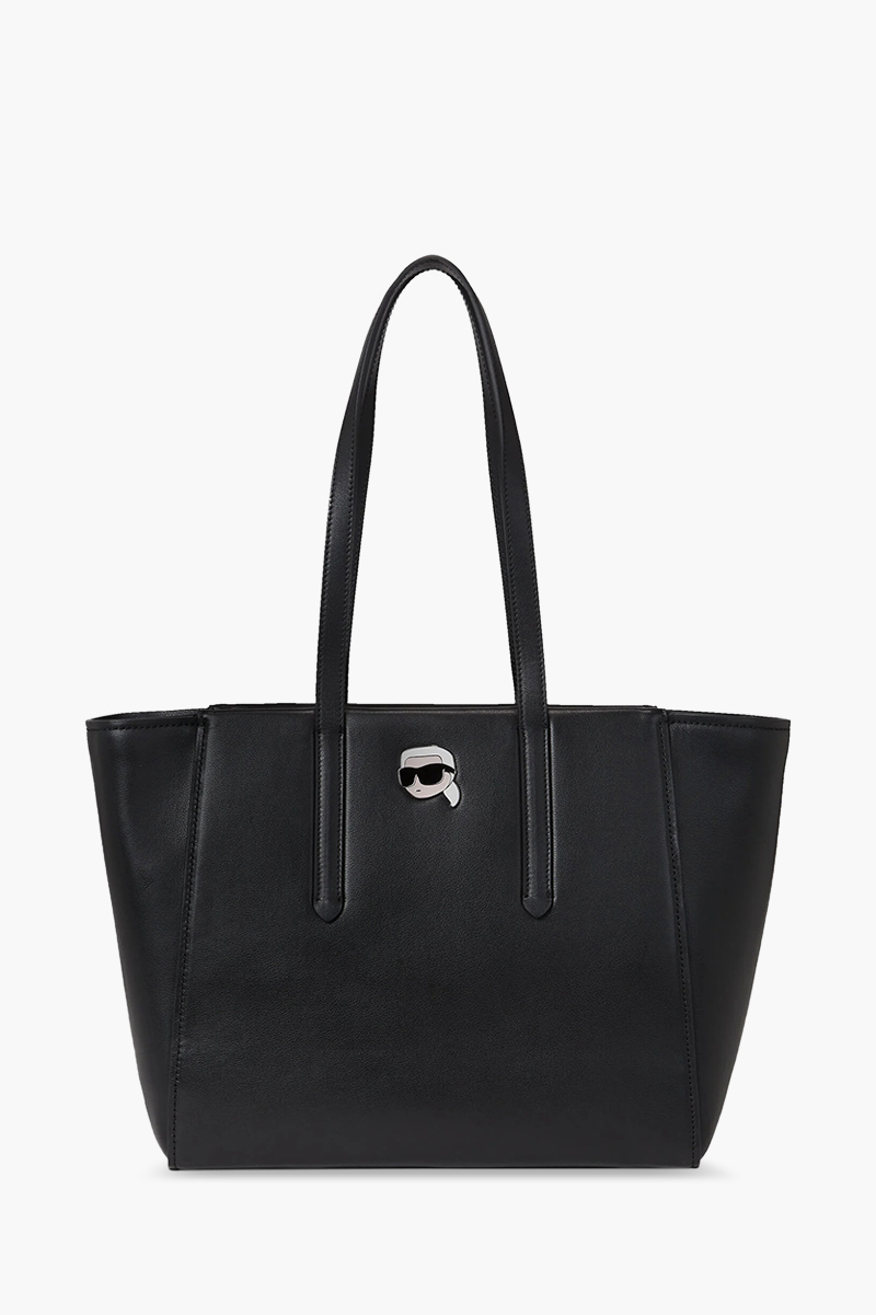 KARL LAGERFELD K/Ikonik 2.0 Pin Tote Bag in Black Leather 0