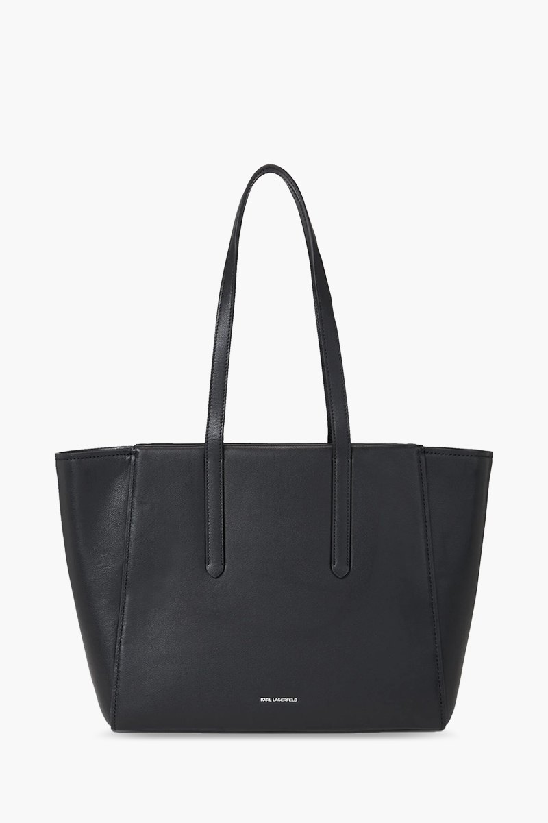 KARL LAGERFELD K/Ikonik 2.0 Pin Tote Bag in Black Leather 1