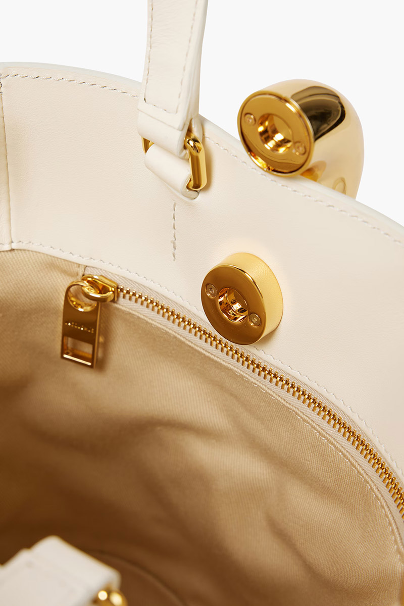 JACQUEMUS Le Petit Bambola Bucket Bag in Light Ivory Smooth Leather 3
