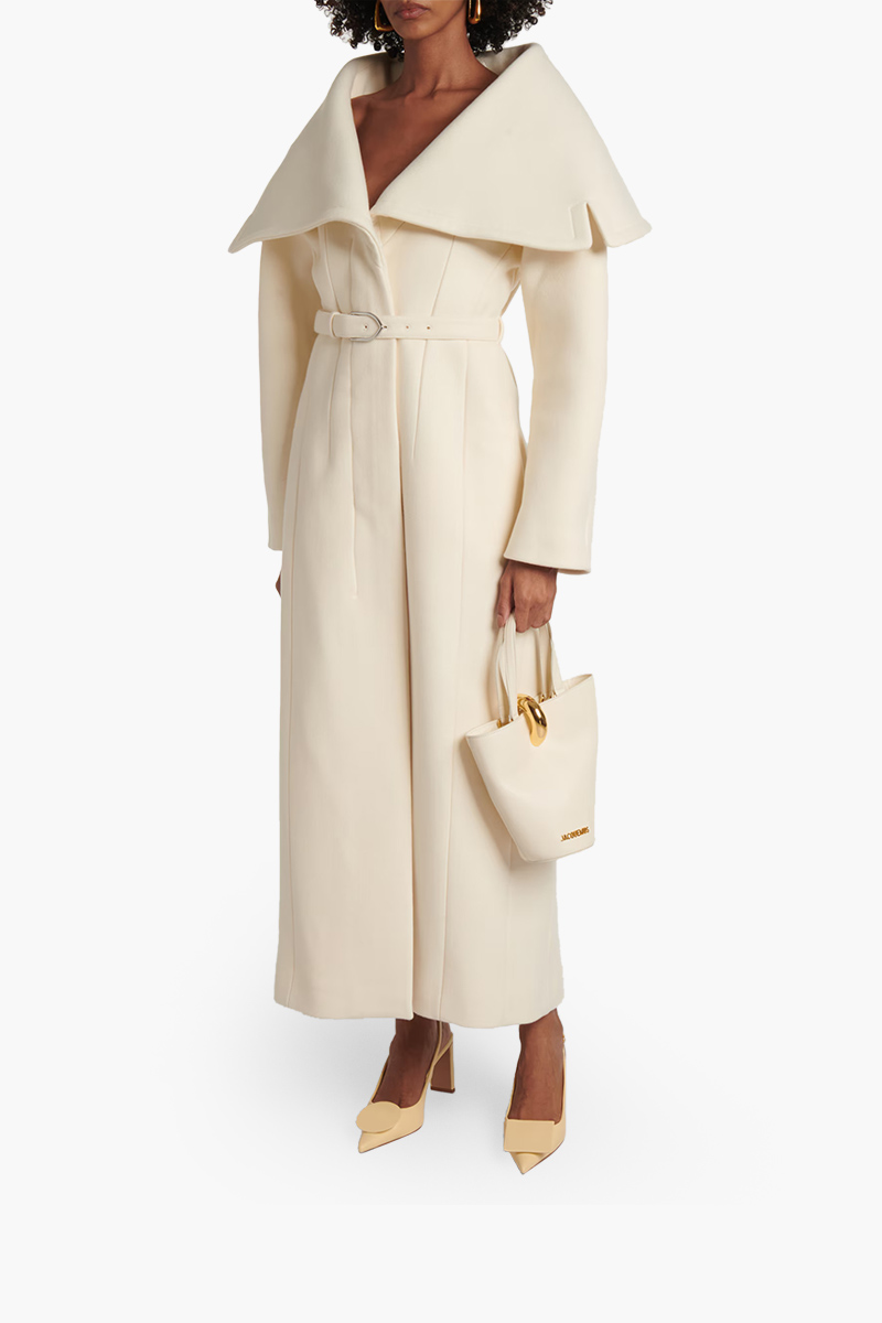 JACQUEMUS Le Petit Bambola Bucket Bag in Light Ivory Smooth Leather 4