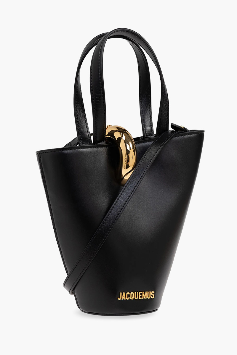 JACQUEMUS Le Petit Bambola Bucket Bag in Black Smooth Leather 2