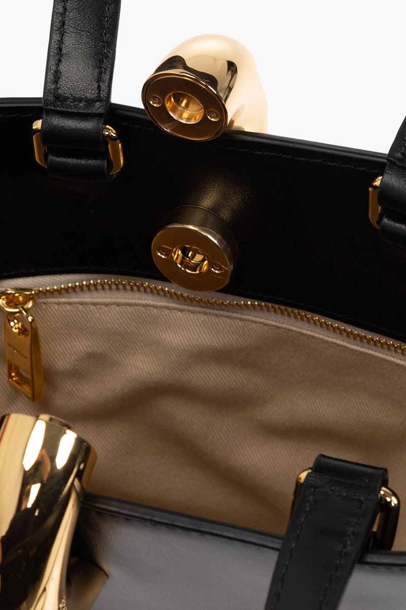 JACQUEMUS Le Petit Bambola Bucket Bag in Black Smooth Leather 3