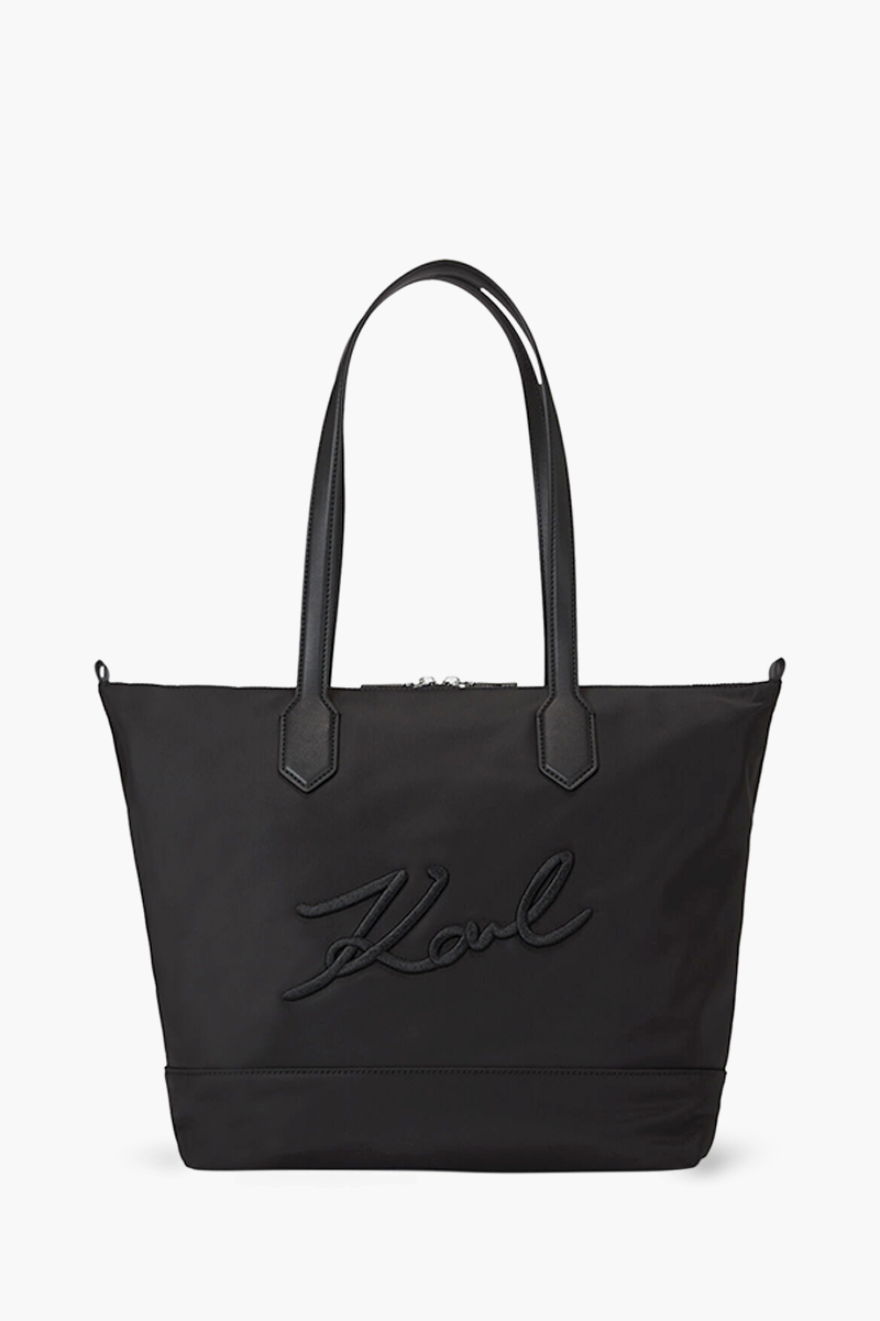 KARL LAGERFELD K/Signature Medium Tote Bag in Black Nylon 0