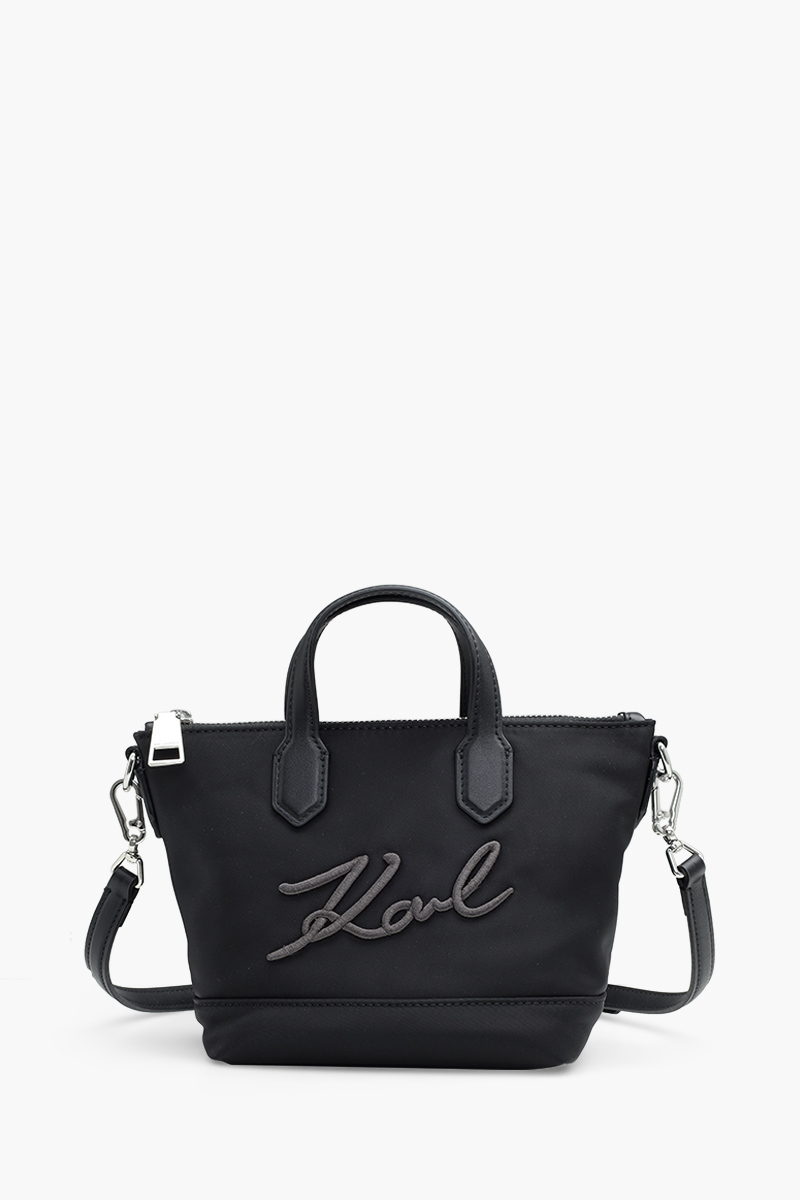 KARL LAGERFELD K/Signature Small Tote Bag in Black Nylon 0