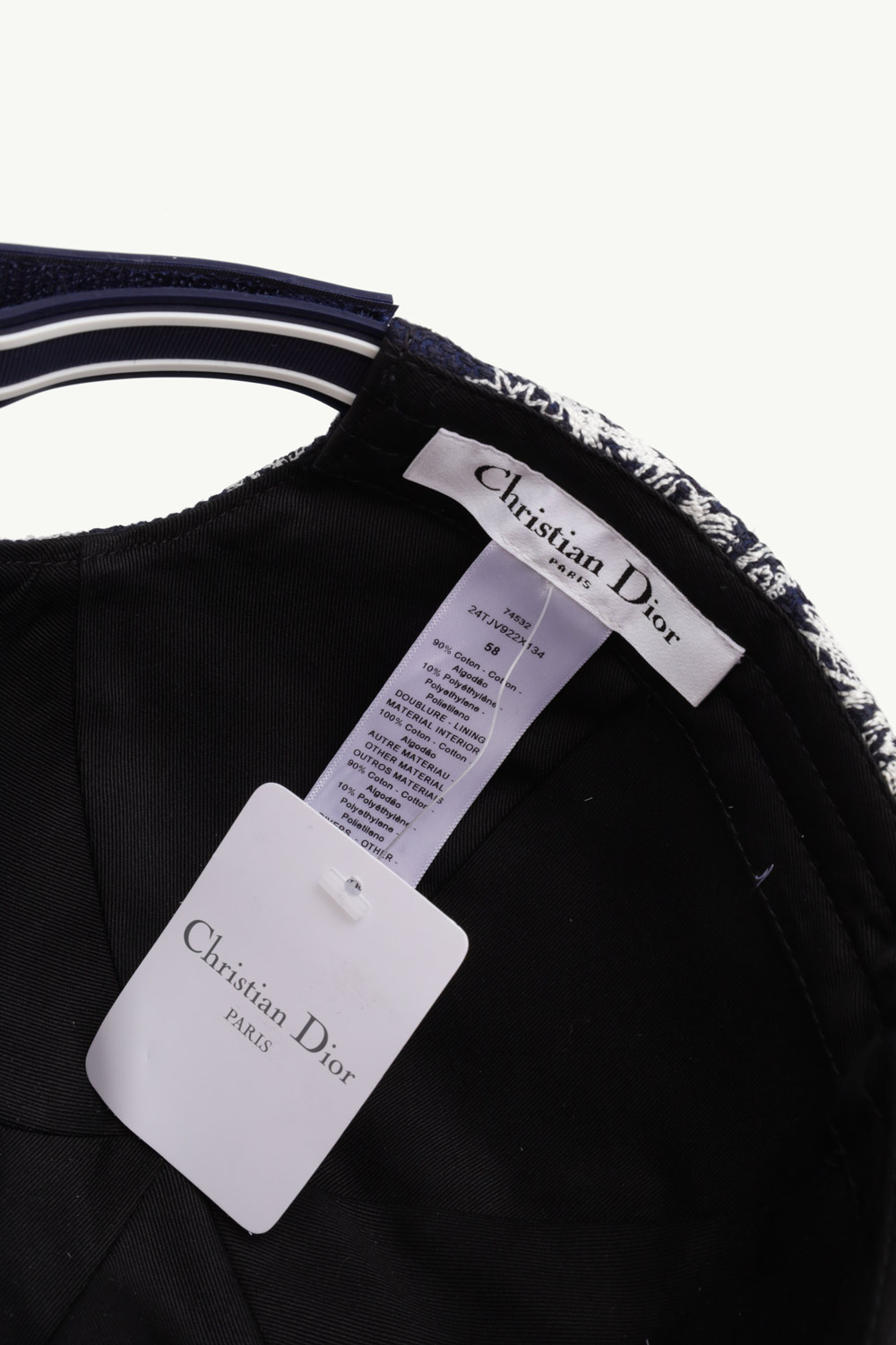 CHRISTIAN DIOR D-Player Toile de Jouy Reverse Baseball Cap in Navy Blue Multicolor 3
