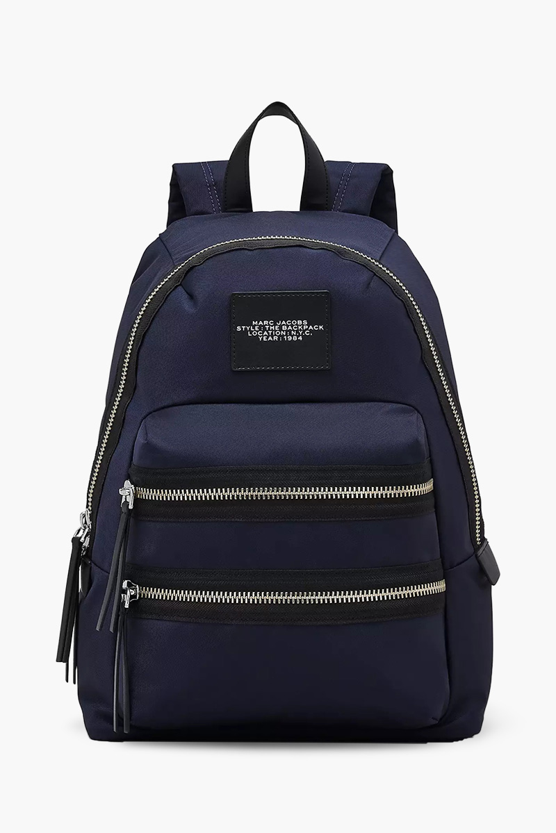 MARC JACOBS Medium The Biker Backpack in Midnight Blue Nylon   0