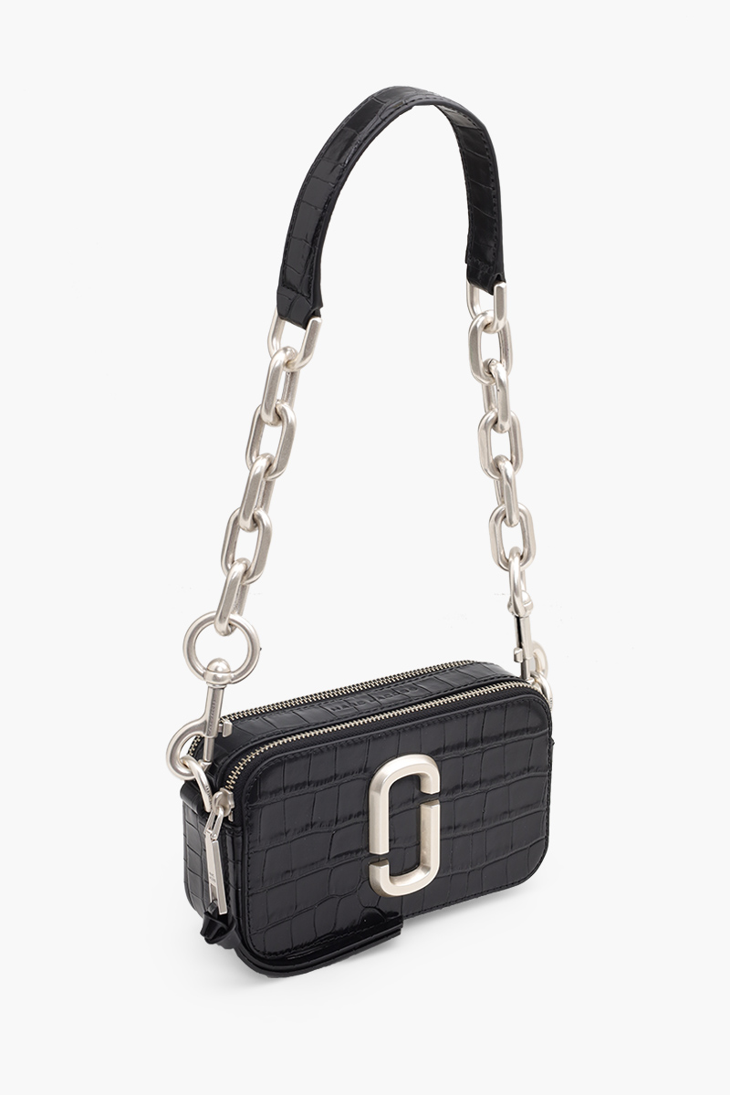 MARC JACOBS Small The Croc-Embossed Snapshot Camera Bag in Black 2