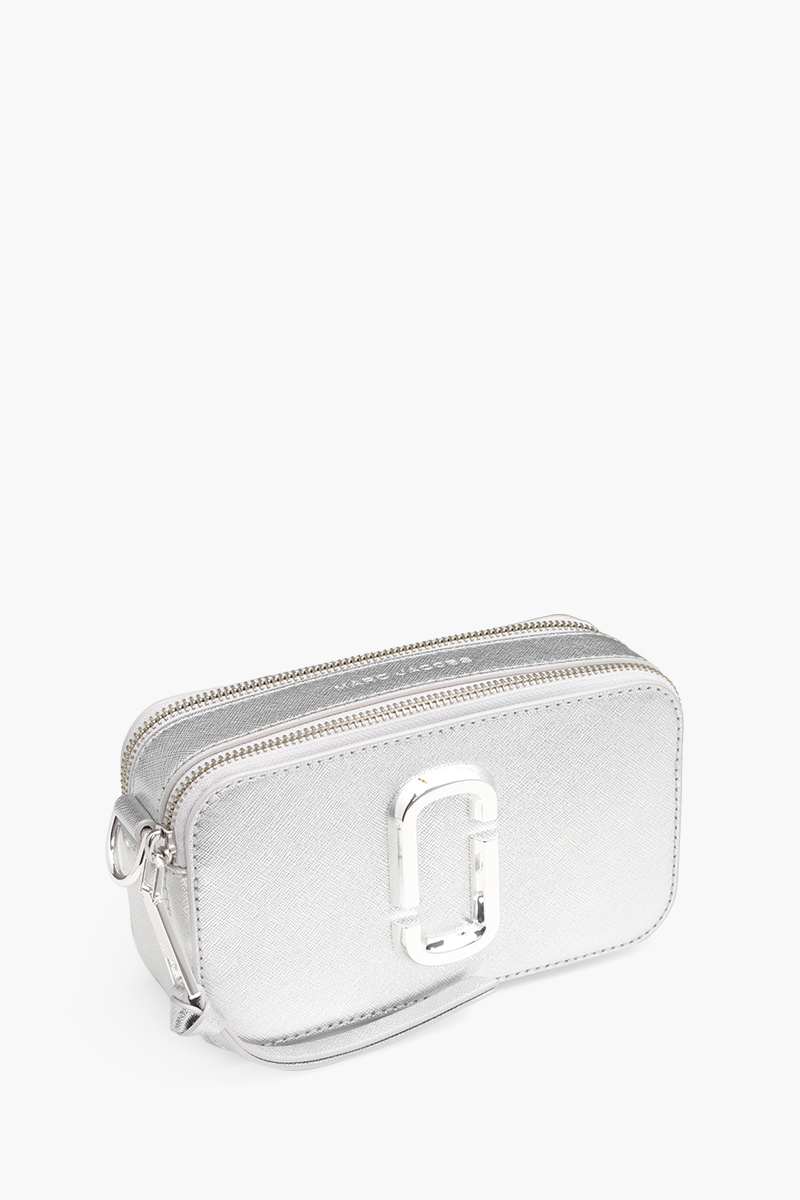 MARC JACOBS Small The Metallic Snapshot DTM Camera Bag in Silver 2